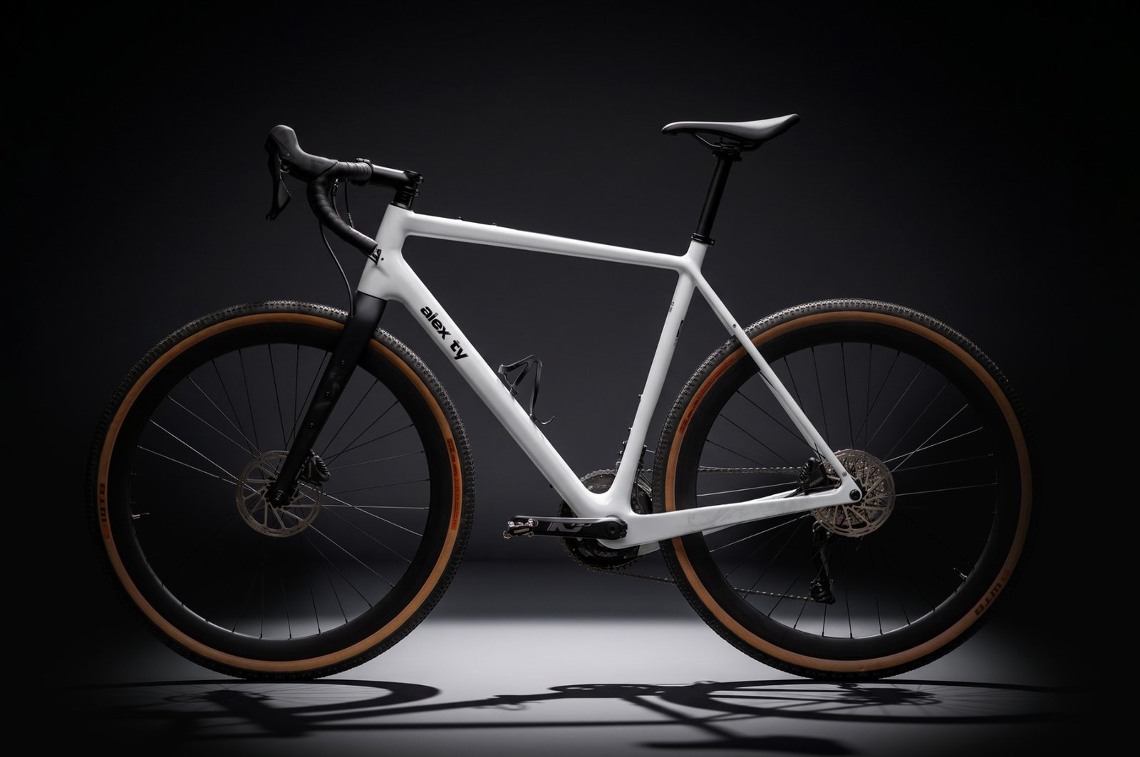 Alex Ty men’s gravel bicycle fully illuminated in the studio