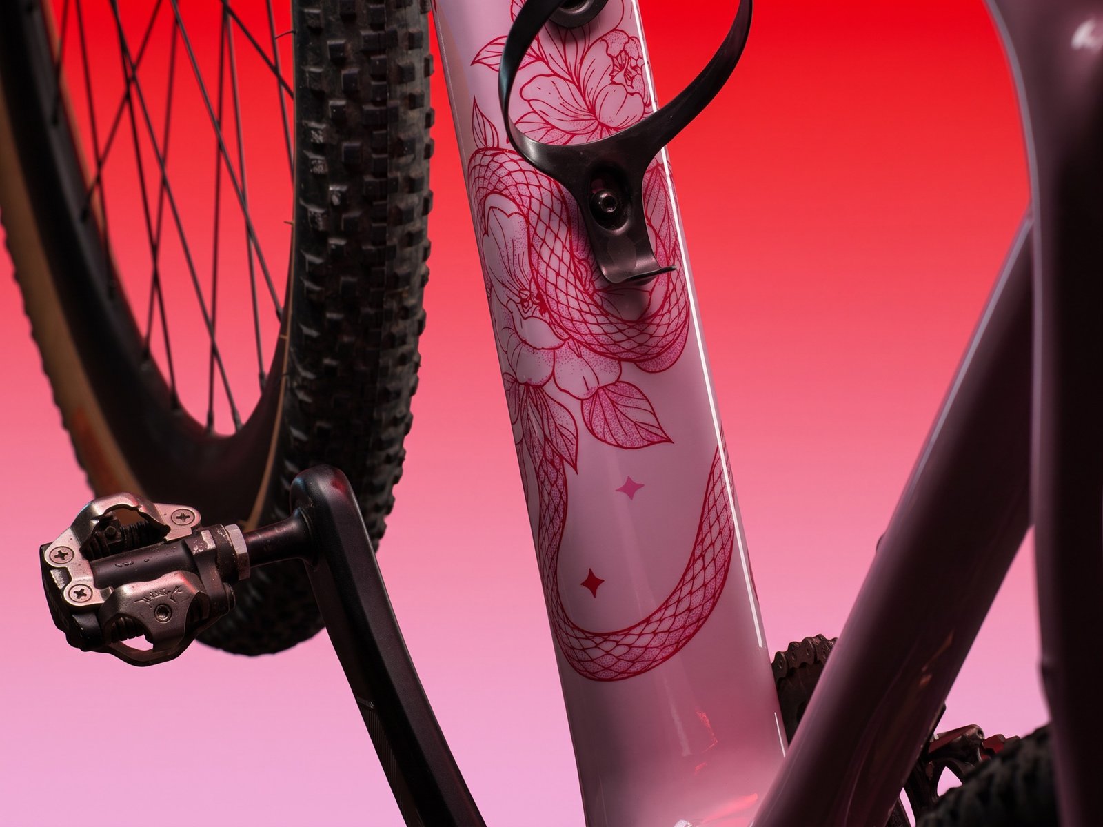 Peachy bicycle — down tube illustration